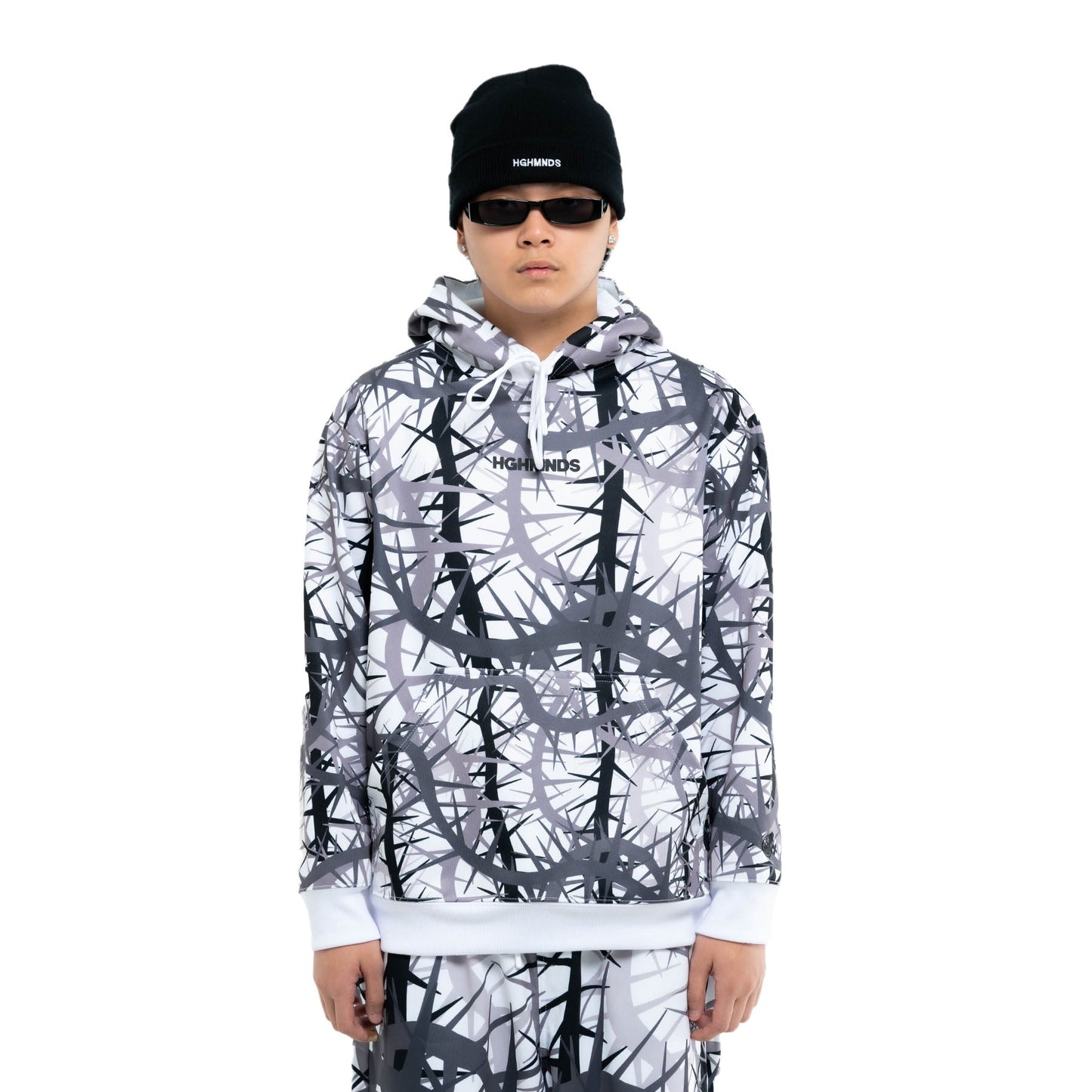 Hoodie Abstrait Épines - Sweat à Capuche Polaire Imprimé Homme/Femme